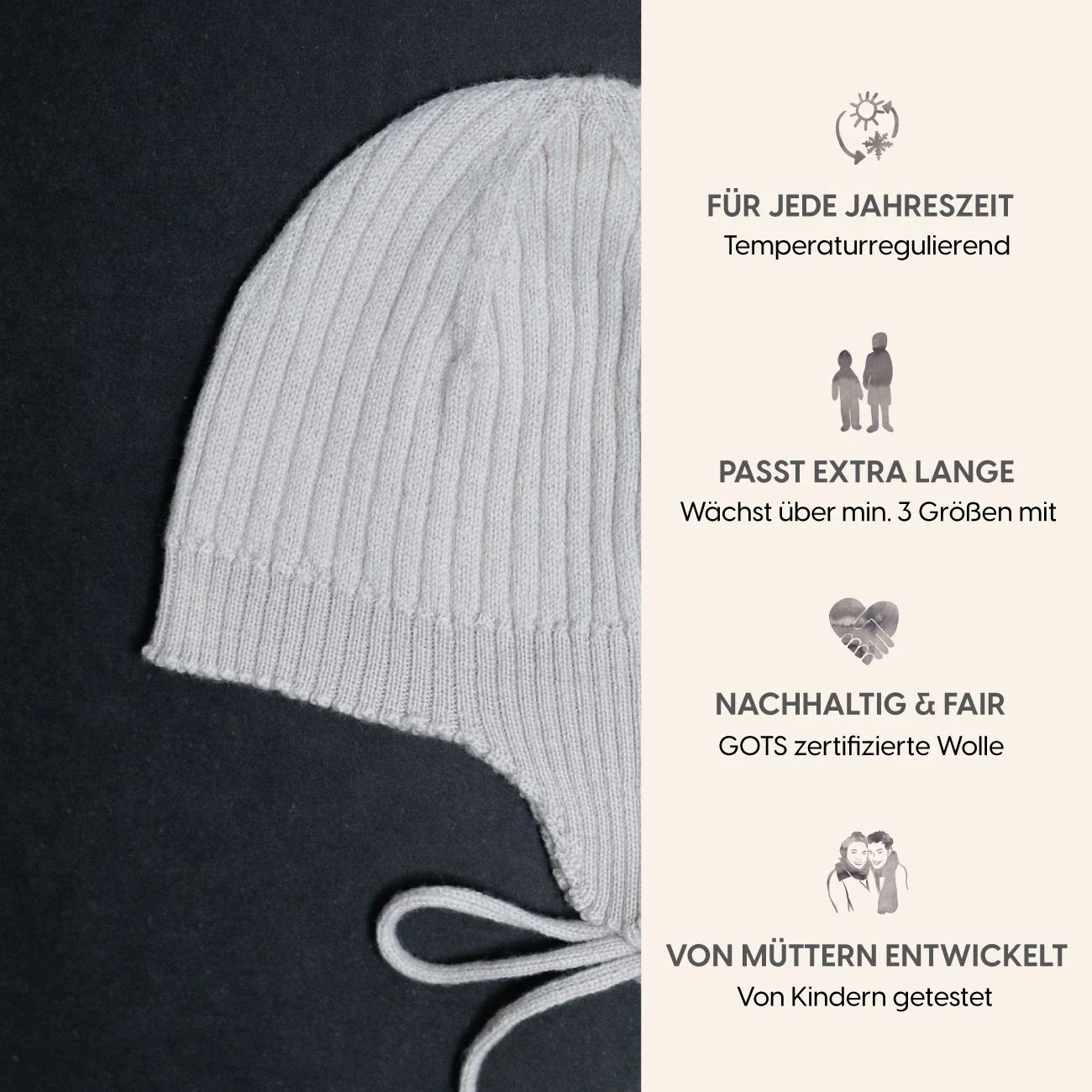THE WOOLLY BABY HAT - sand - Image 4