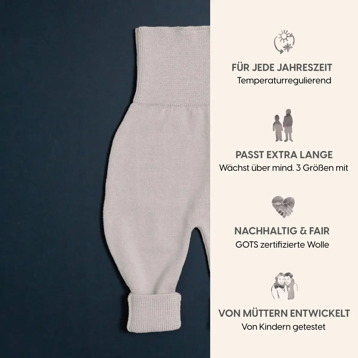 THE WOOLLY BABY PANTS - sand - Image 5