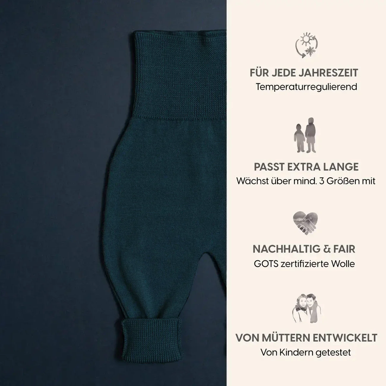 THE WOOLLY BABY PANTS - new petrol - Image 4