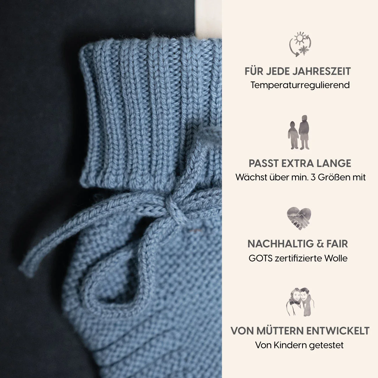 THE WOOLLY BABY BOOTIE - blue - Image 7