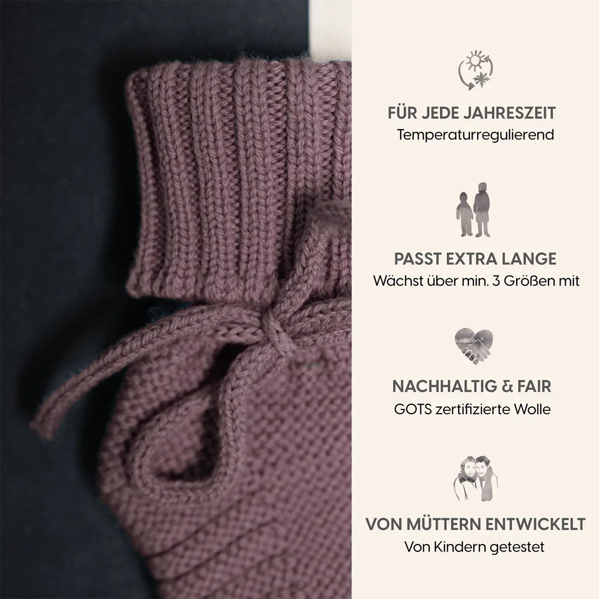 THE WOOLLY BABY BOOTIE - mauve - Image 3