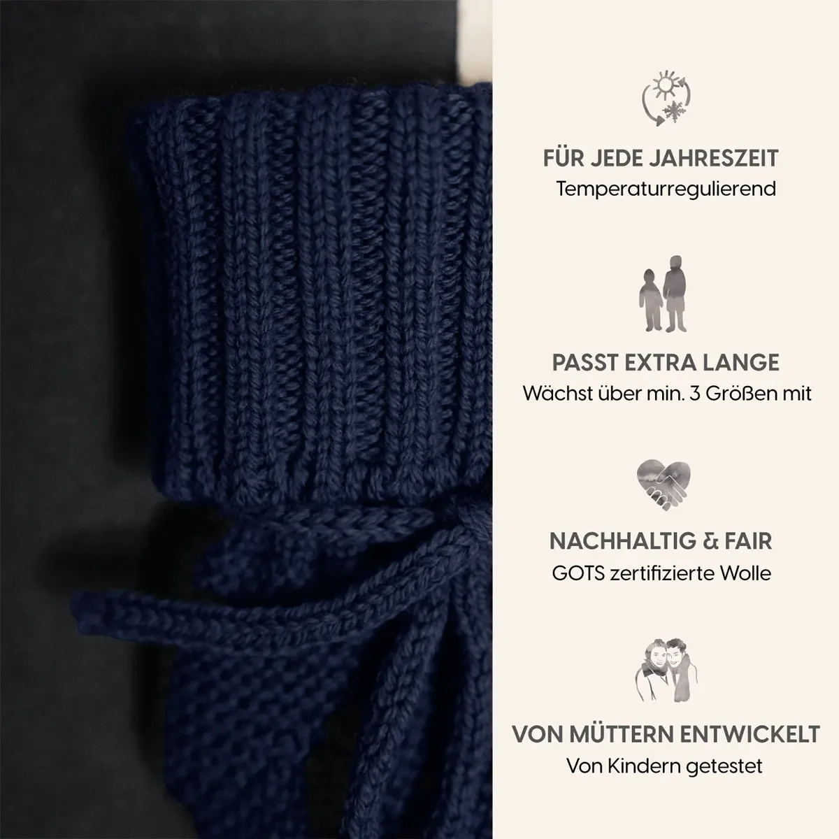 THE WOOLLY BABY BOOTIE - midnight blue - Image 3