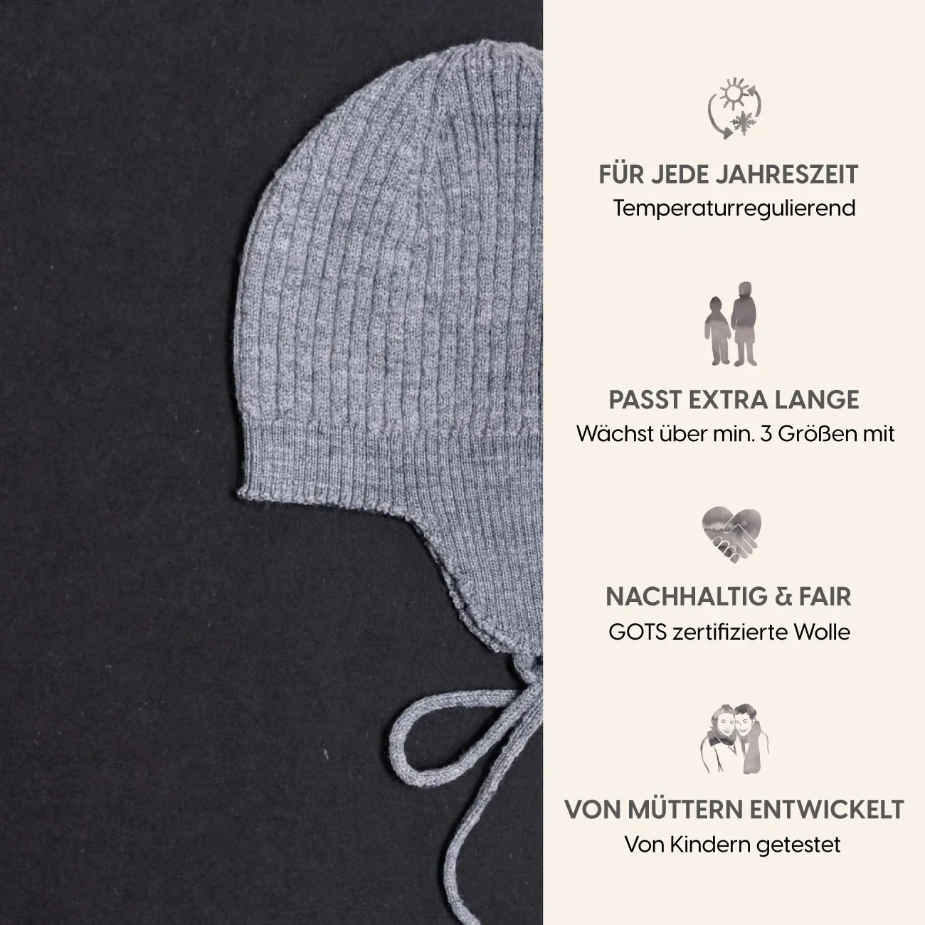 THE WOOLLY BABY HAT - cloud grey - Image 4