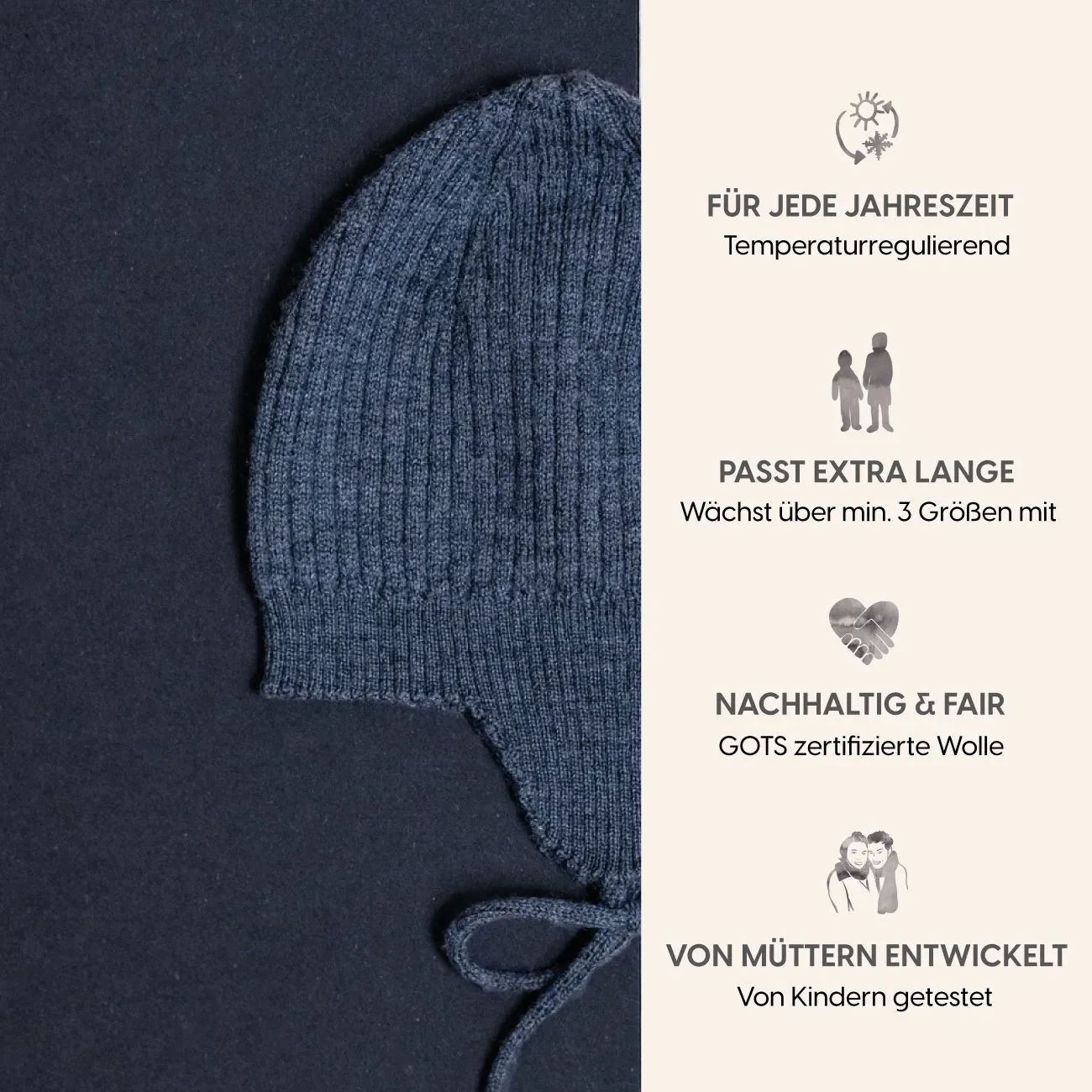 THE WOOLLY BABY HAT - graphite grey - Image 7
