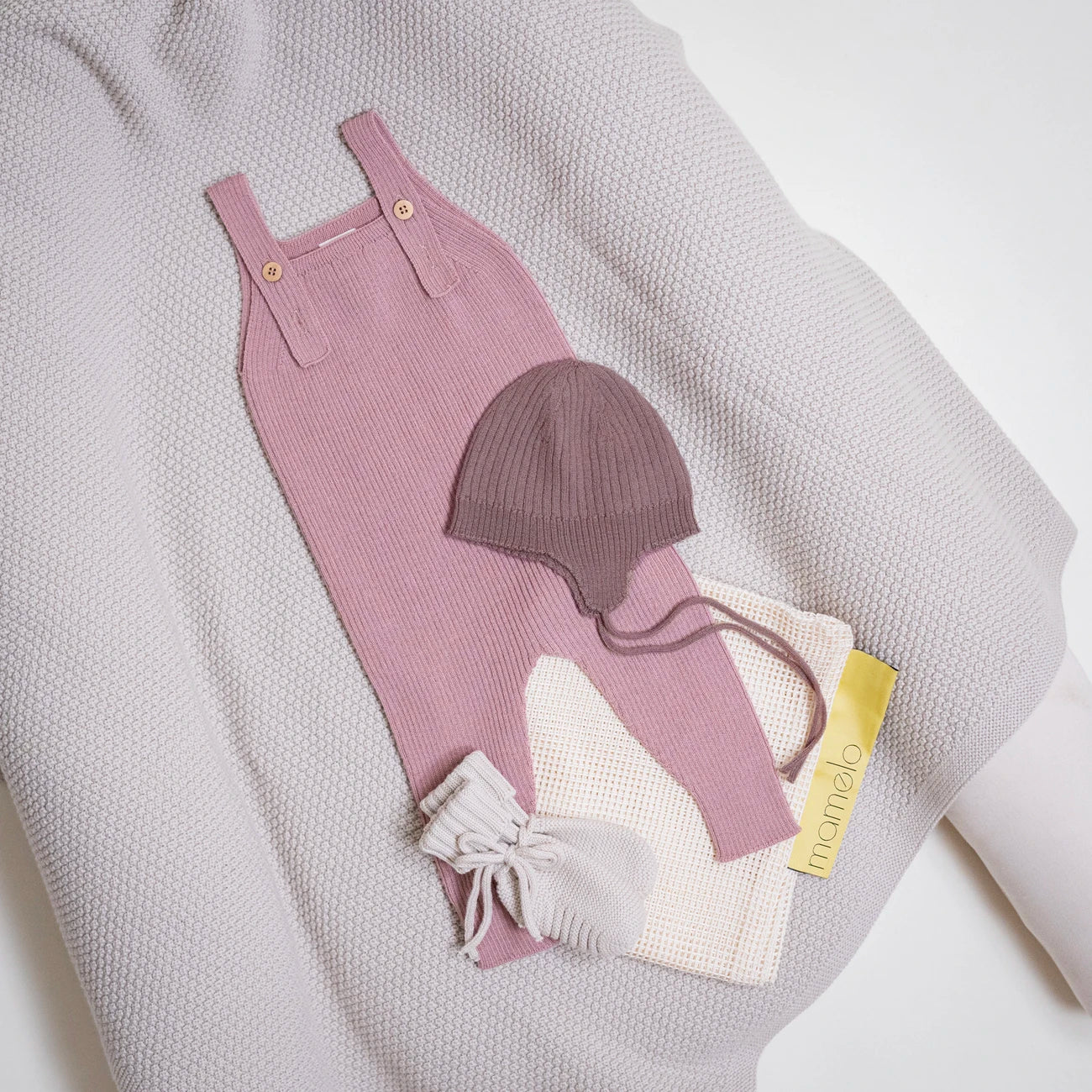 THE WOOLLY BABY HAT - mauve - Image 3