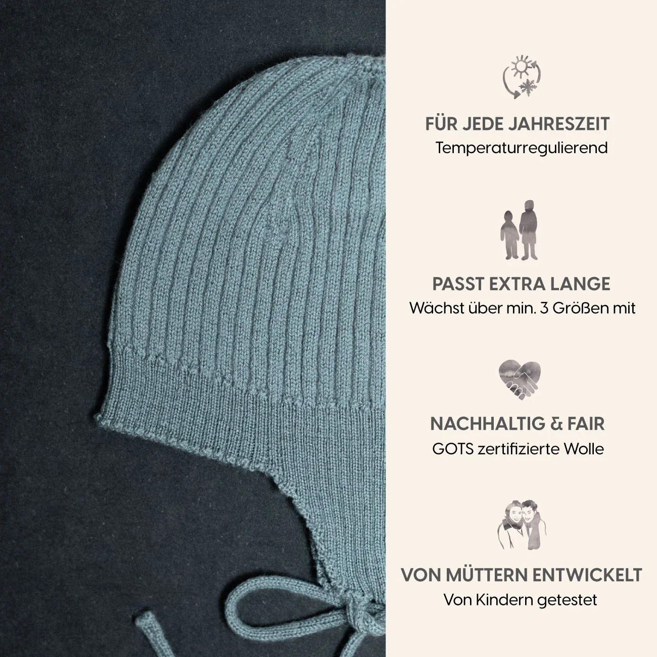 THE WOOLLY BABY HAT - sage - Image 3
