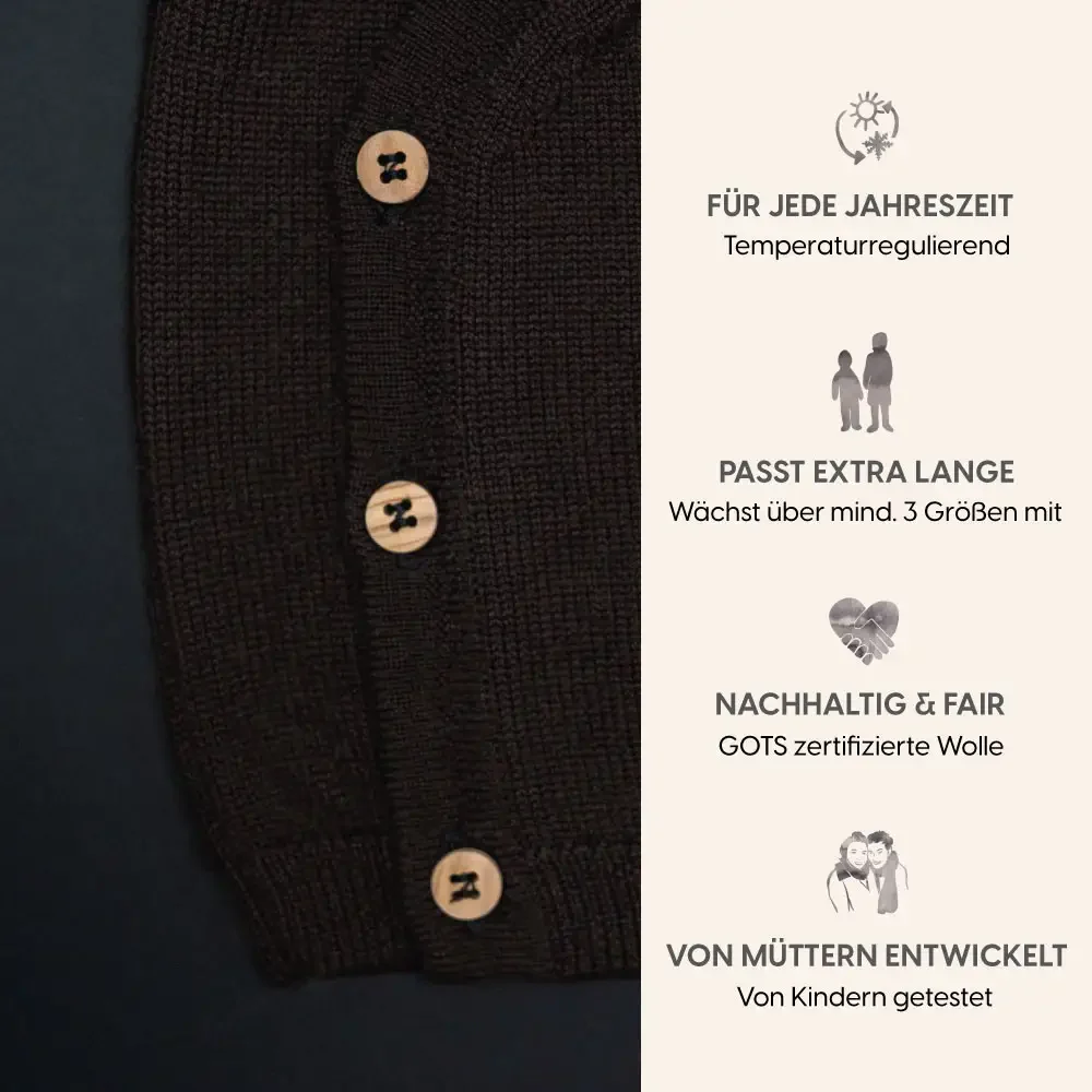 THE WOOLLY BABY JACKET - chocolate - Image 3