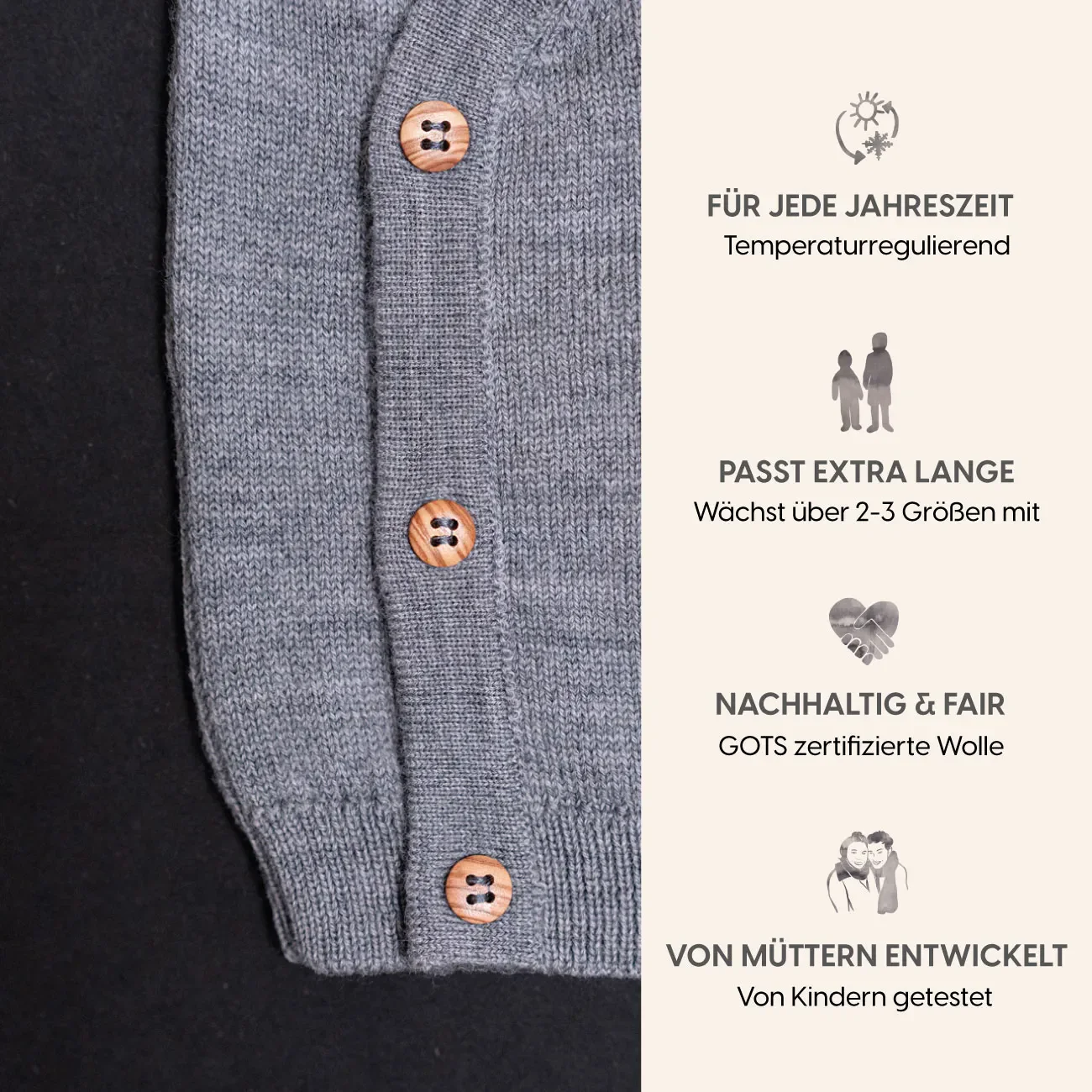 THE WOOLLY BABY JACKET - cloud grey - Image 3