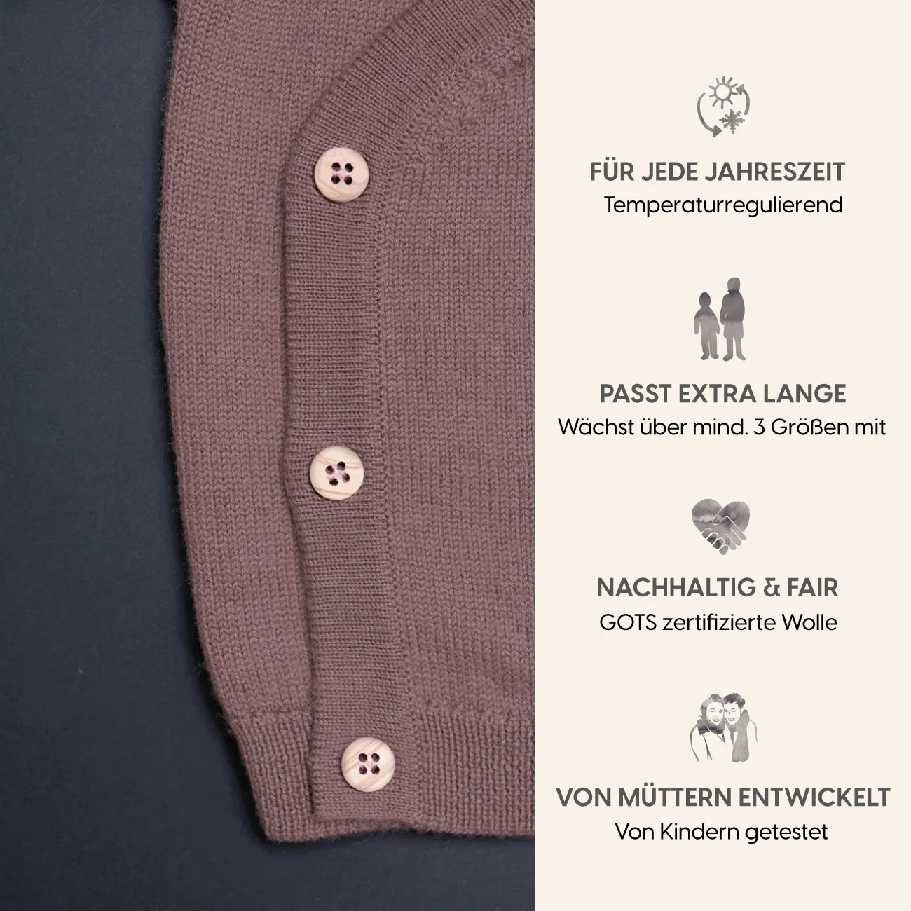 THE WOOLLY BABY JACKET - mauve - Image 5