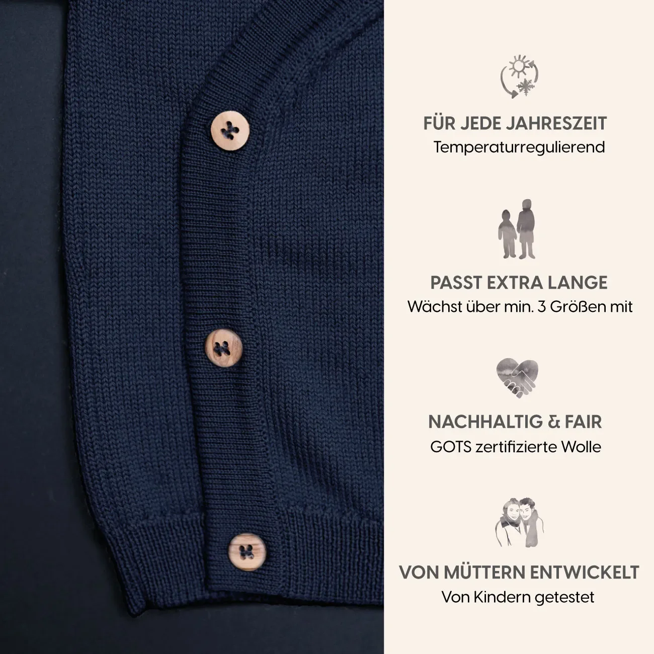 THE WOOLLY BABY JACKET - midnight blue - Image 5