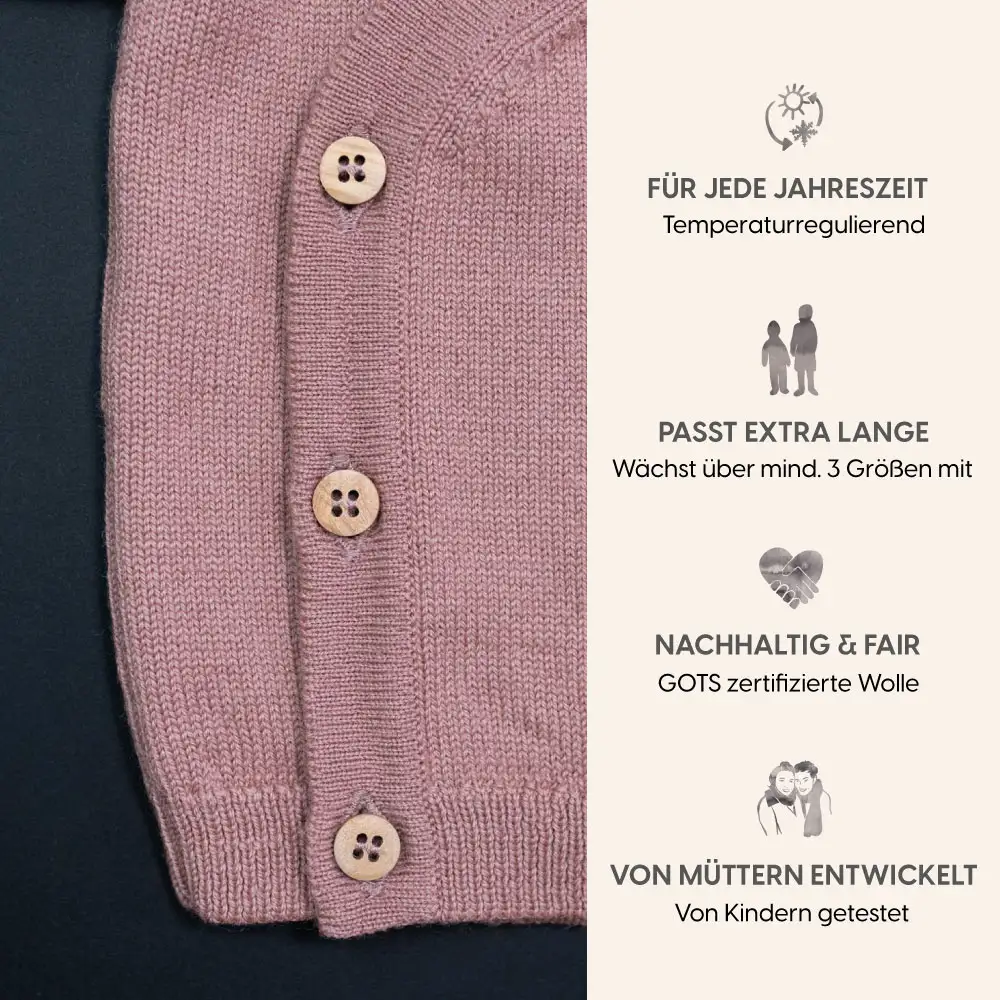 THE WOOLLY BABY JACKET - rose - Image 6