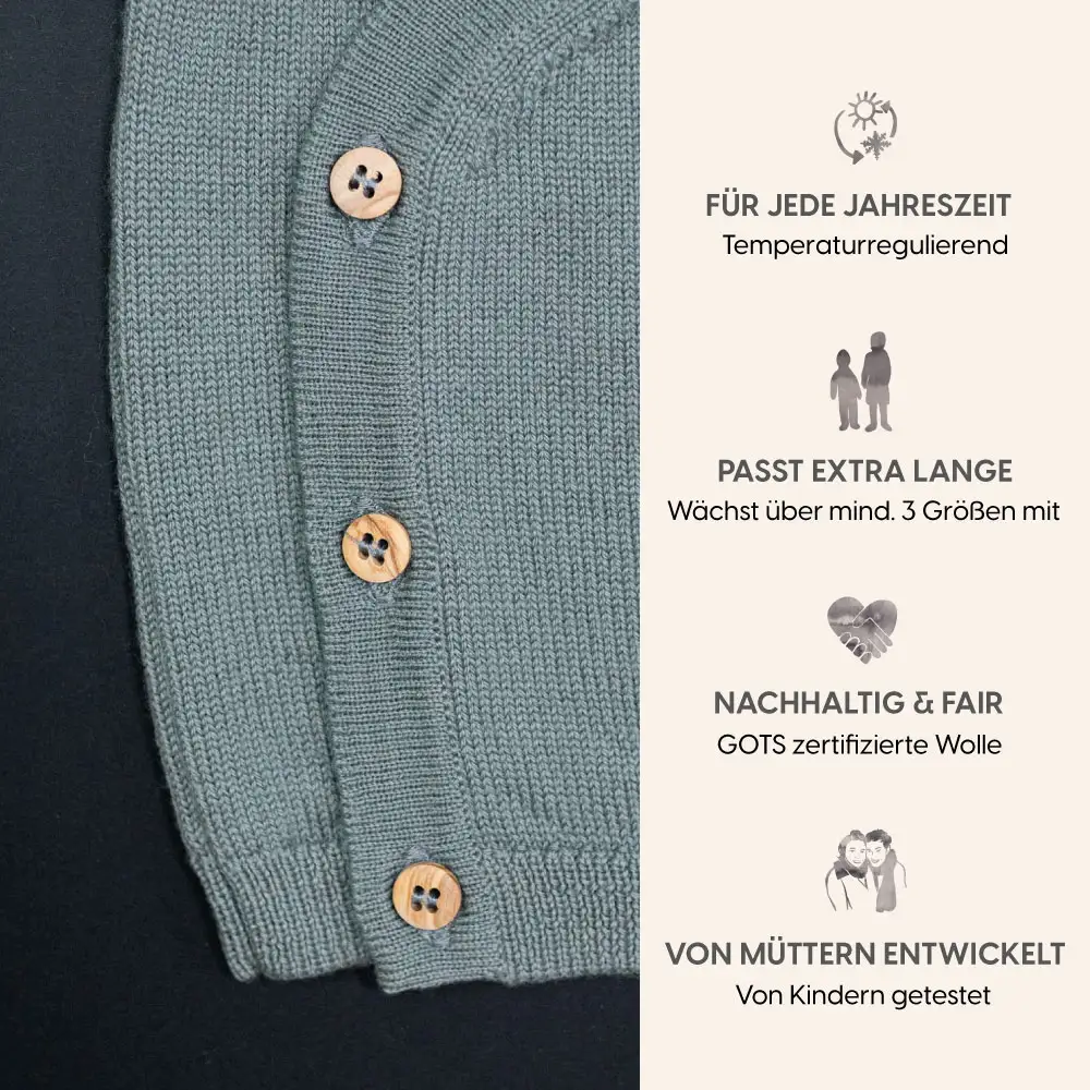 THE WOOLLY BABY JACKET - sage - Image 6