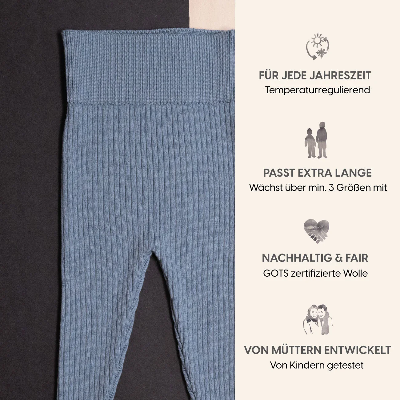 THE WOOLLY BABY LEGGINGS - blue - Image 6