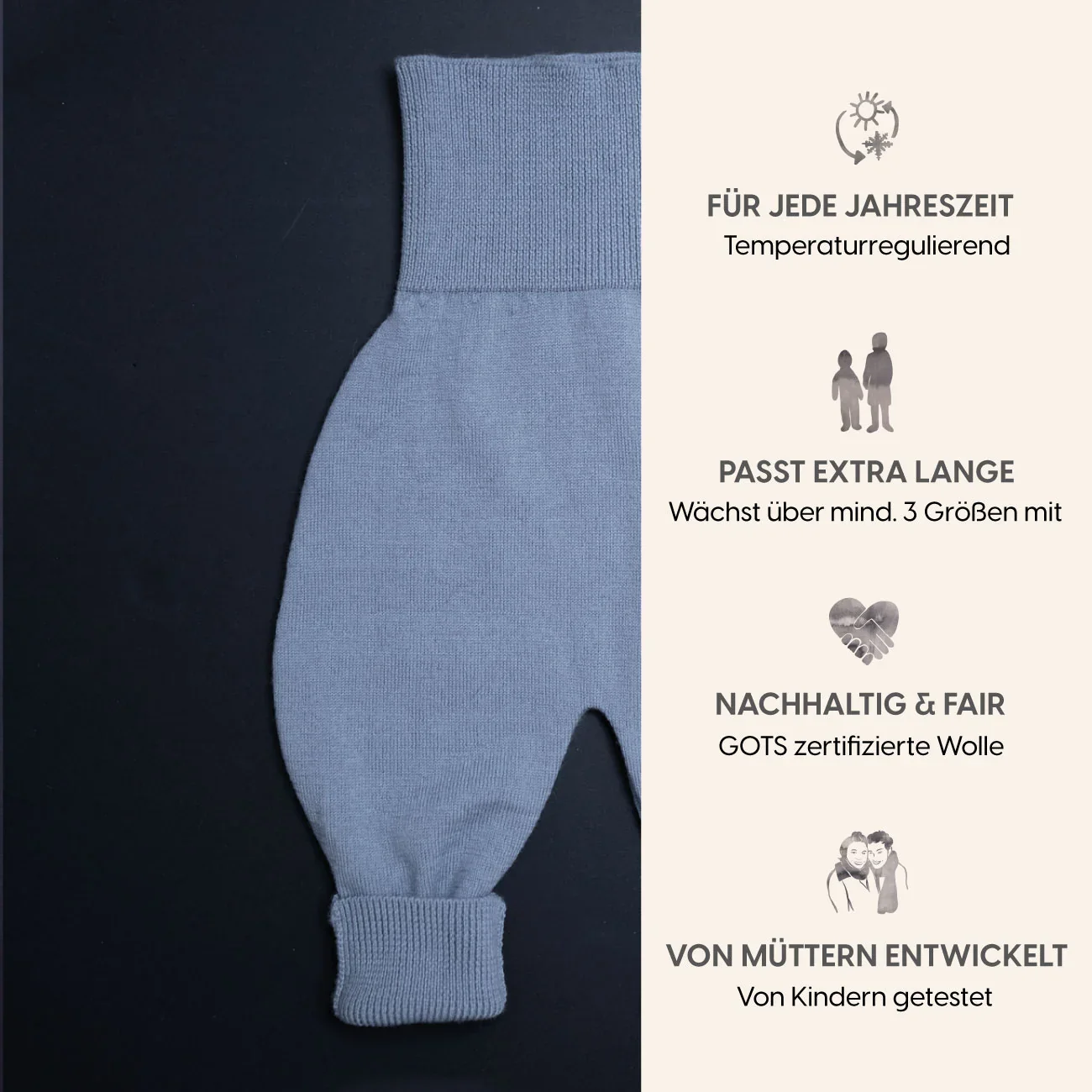 THE WOOLLY BABY PANTS - blue - Image 5