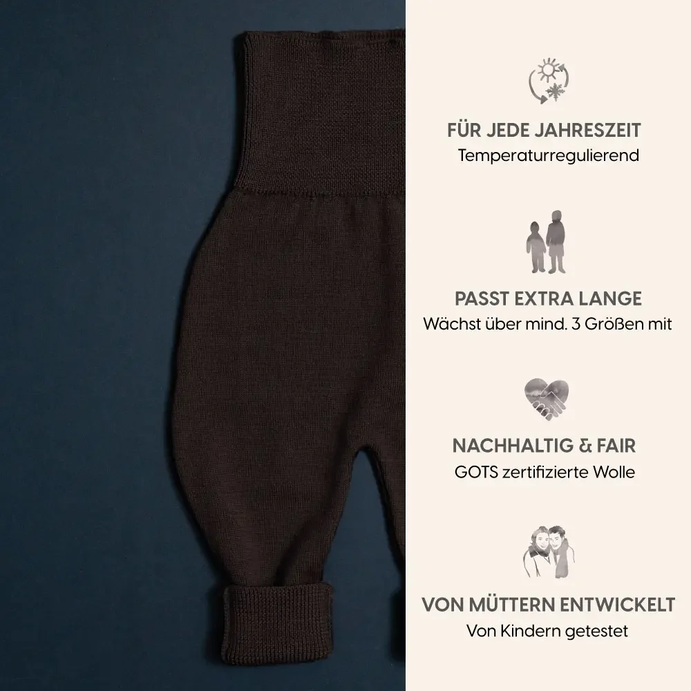 THE WOOLLY BABY PANTS - chocolate - Image 5