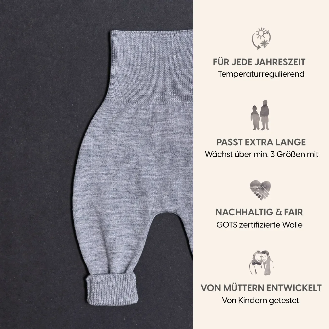 THE WOOLLY BABY PANTS - cloud grey - Image 6