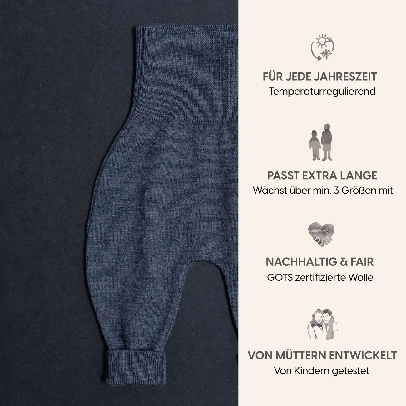 THE WOOLLY BABY PANTS - graphite grey - Image 8