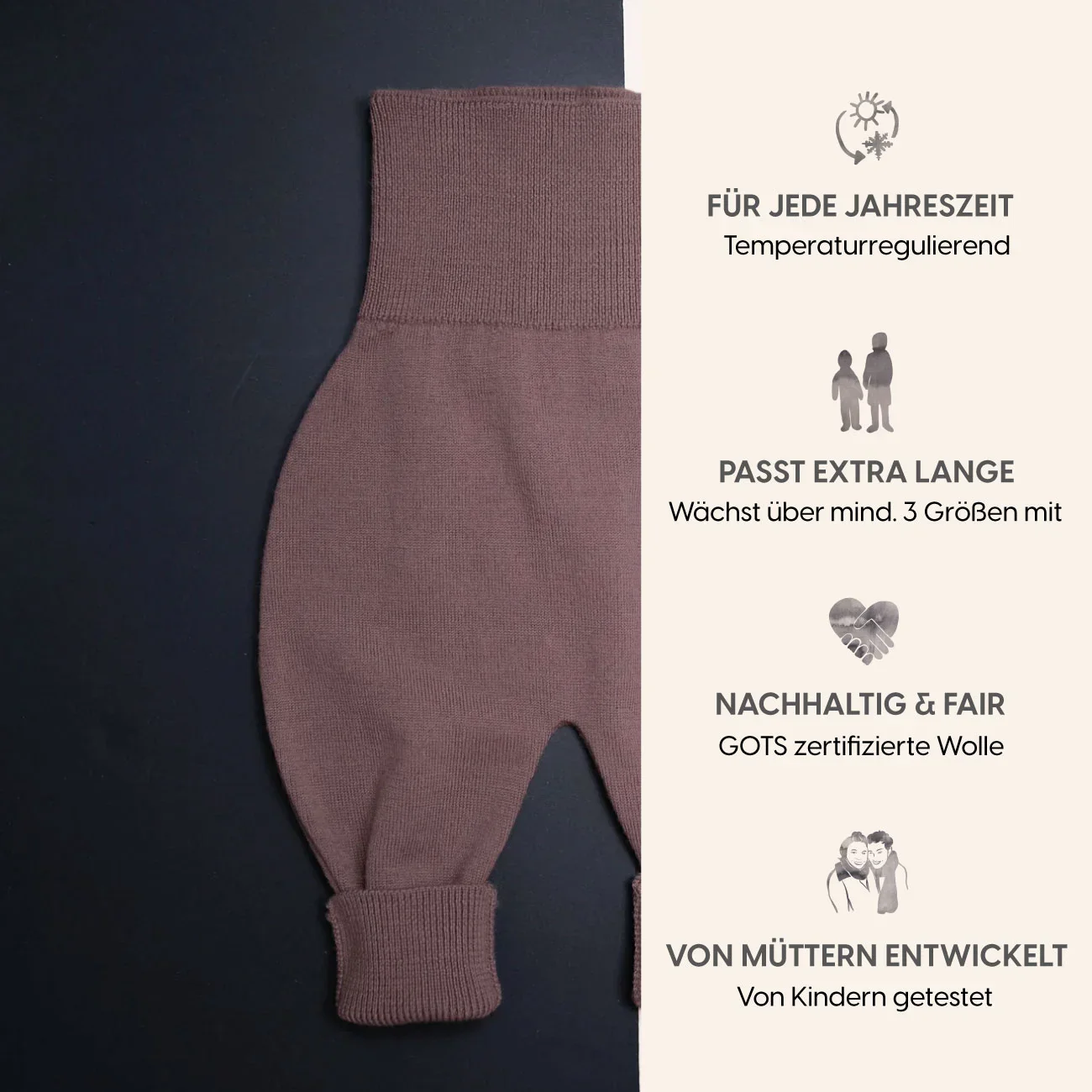 THE WOOLLY BABY PANTS - mauve - Image 5