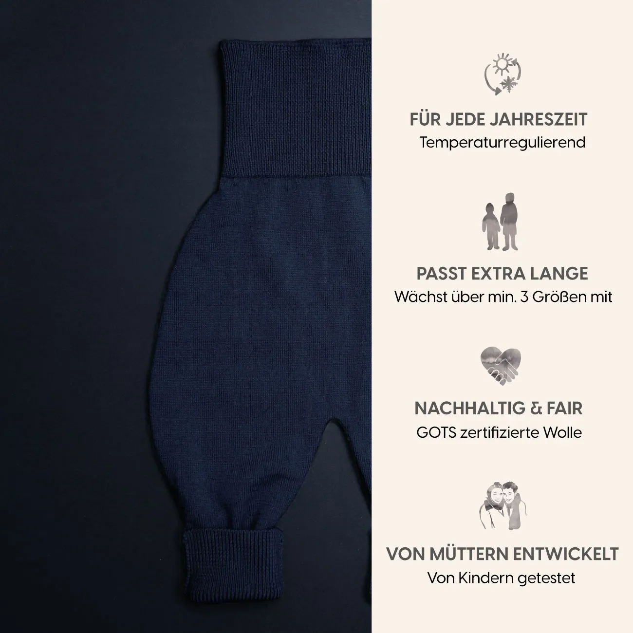 THE WOOLLY BABY PANTS - midnight blue - Image 6
