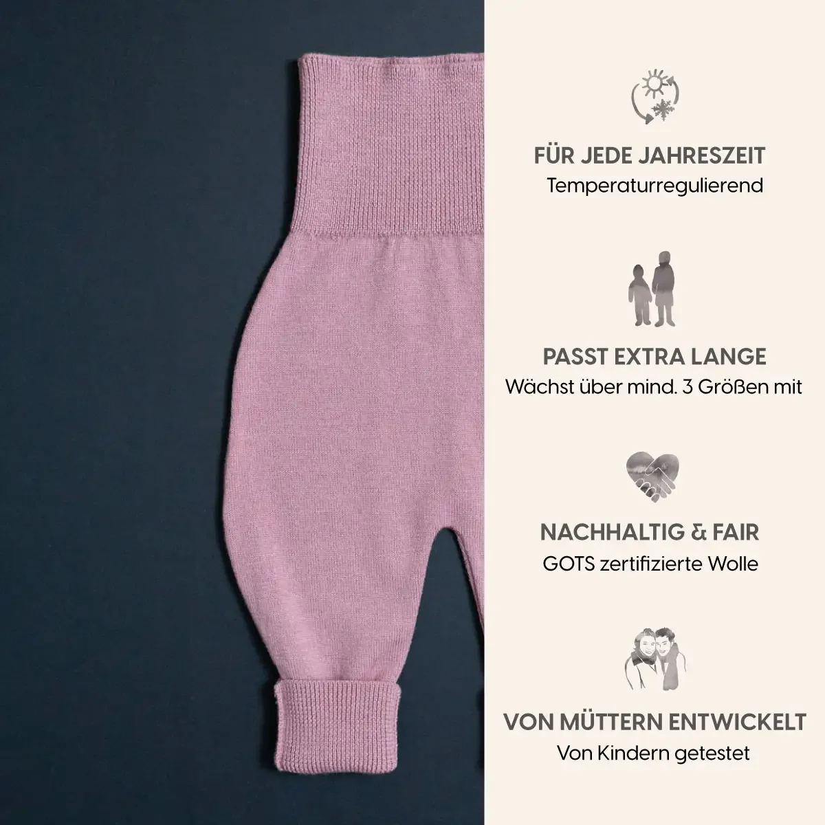 THE WOOLLY BABY PANTS - rose - Image 9
