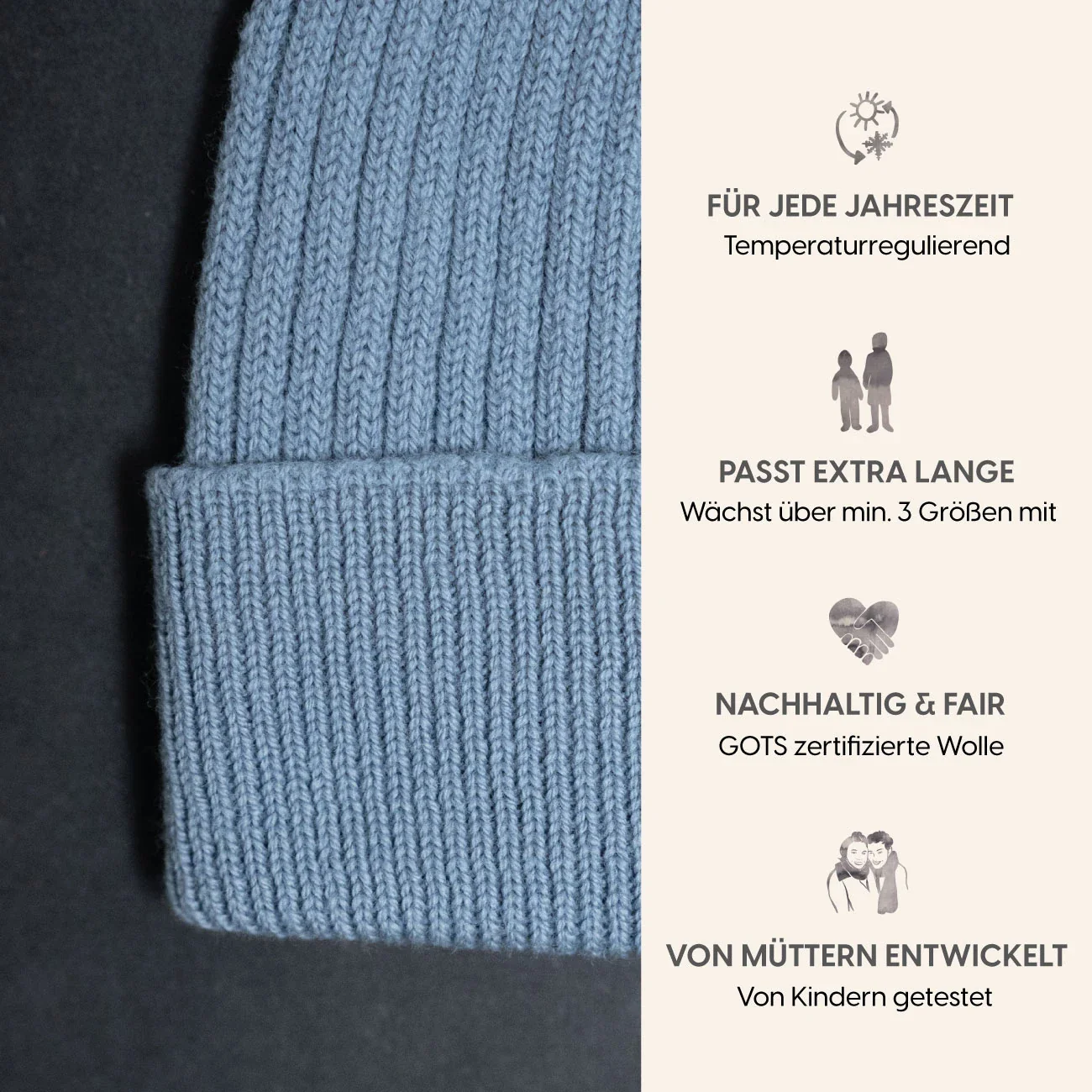 THE WOOLLY BEANIE - blue - Image 3