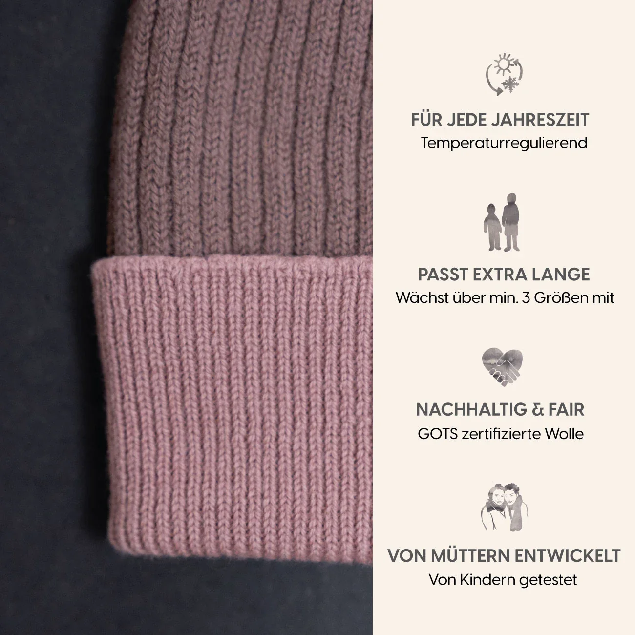 THE WOOLLY BEANIE MULTI - mauve - Image 7
