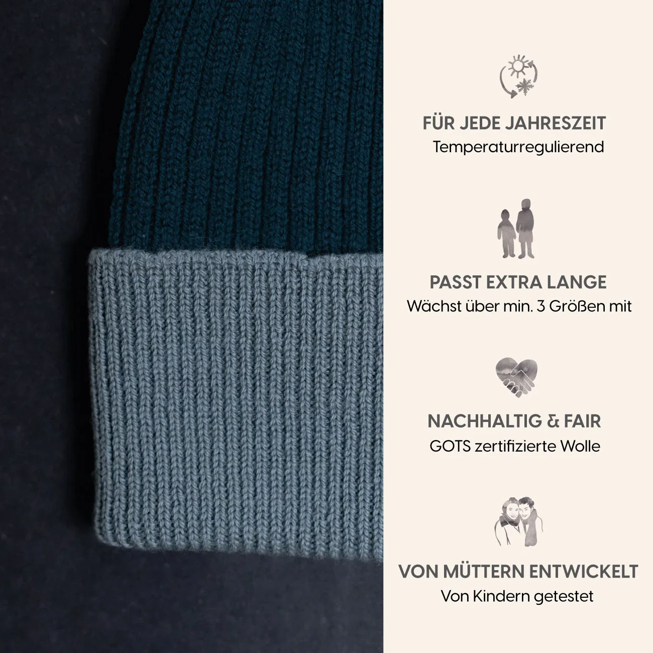 THE WOOLLY BEANIE MULTI - new petrol - Image 7