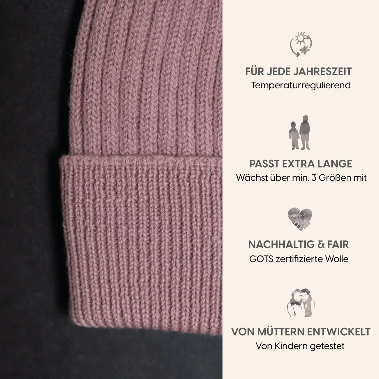 THE WOOLLY BEANIE - rose - Image 5
