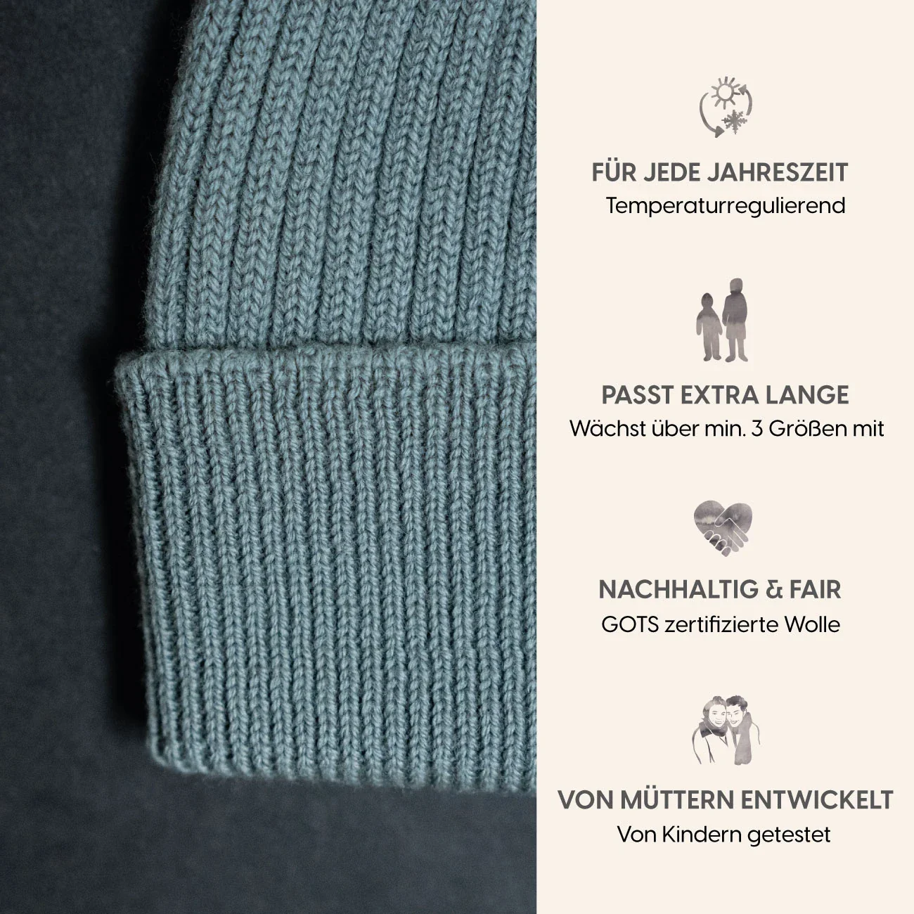 THE WOOLLY BEANIE - sage - Image 3