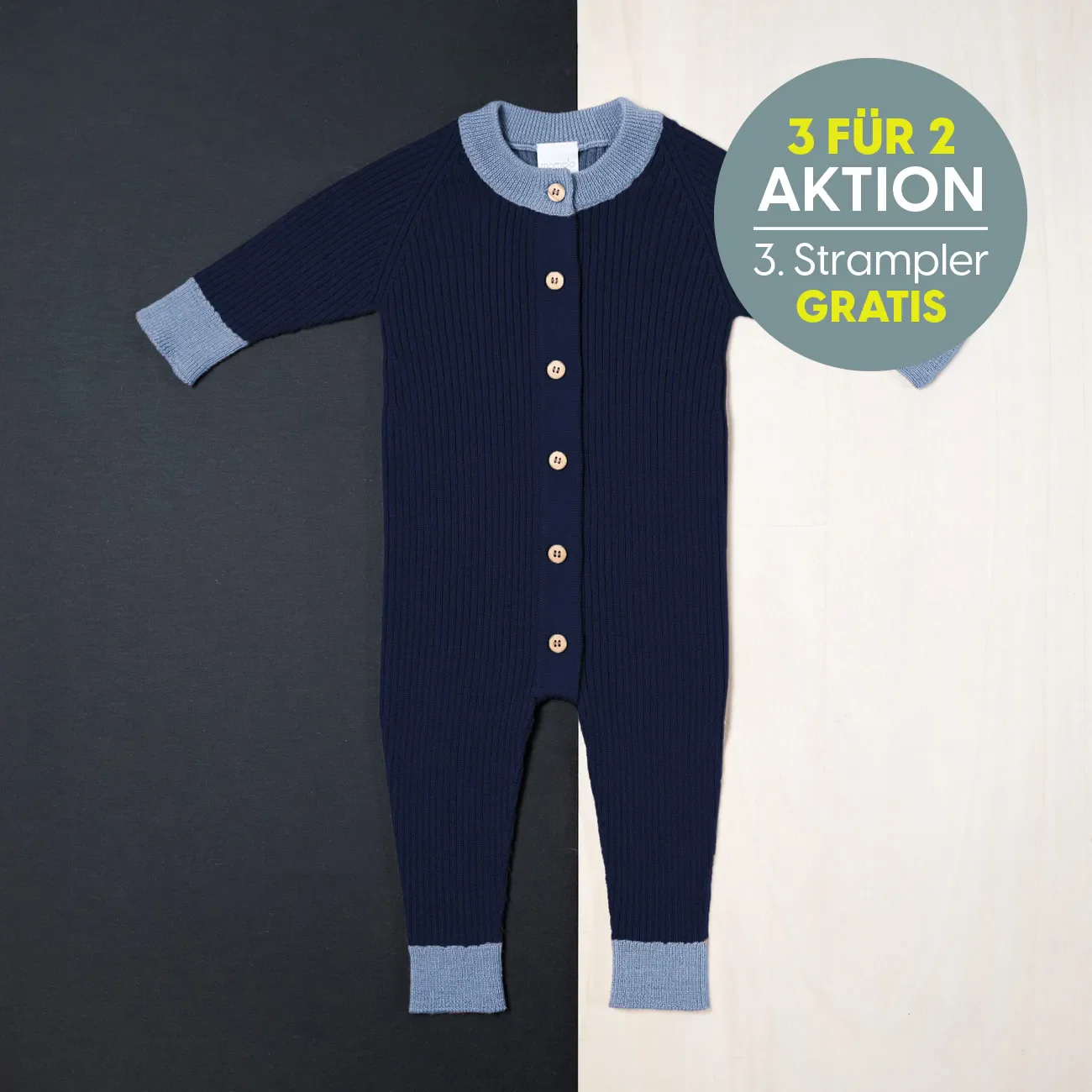 THE WOOLLY ONESIE TWO-TONE - midnight blue