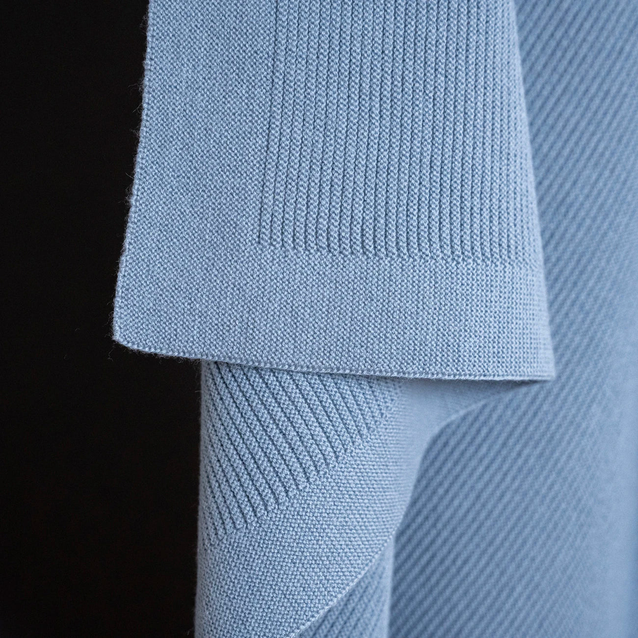 THE WOOLLY RIB BLANKET - blue - Image 3