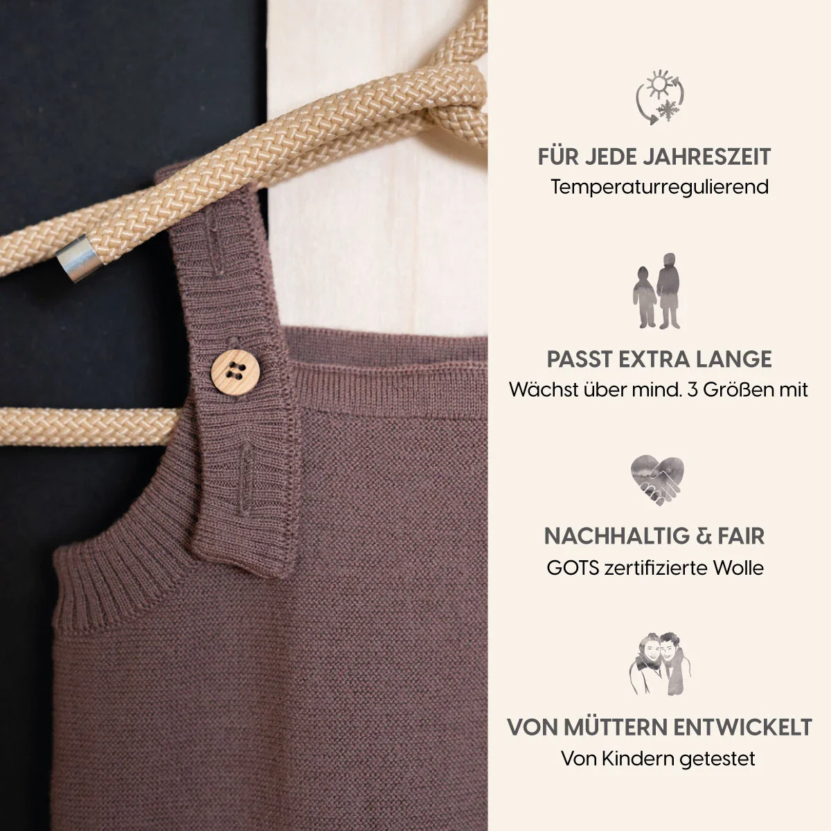 THE WOOLLY ROMPER - mauve - Image 9