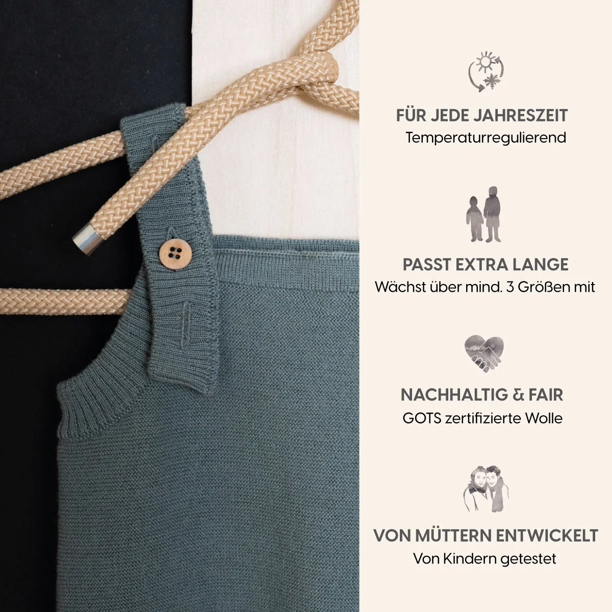 THE WOOLLY ROMPER - sage - Image 7